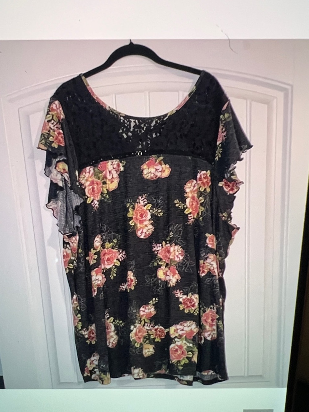 Torrid floral Tunic Lace neck Top - Picture 3 of 6